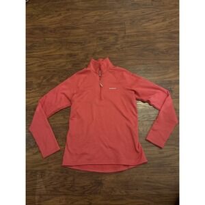 PATAGONIA Women's R-1 Fleece Black 1/2 Zip Pullover Size S Pink